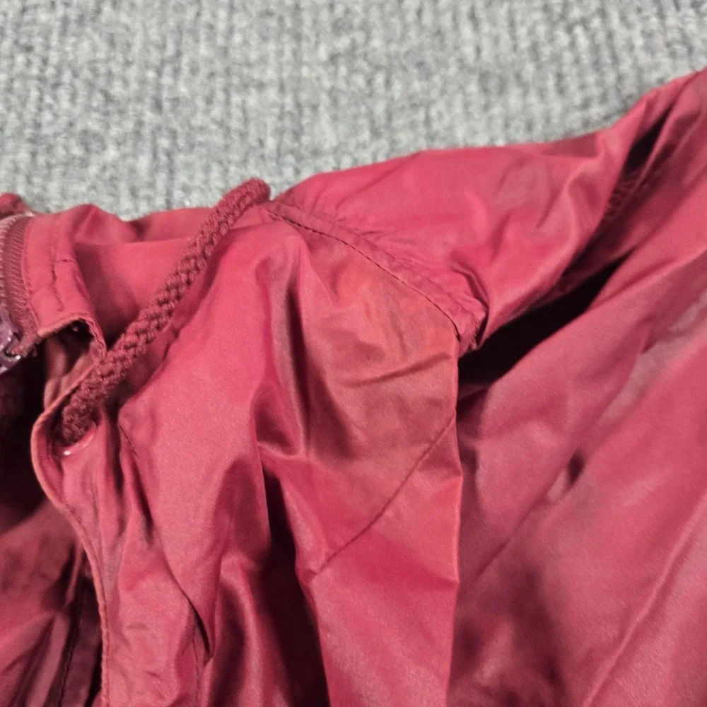 IZOD Jacket Mens XL Red Nylon Hooded Anorak Pullover 1/4 Zip Windbreaker